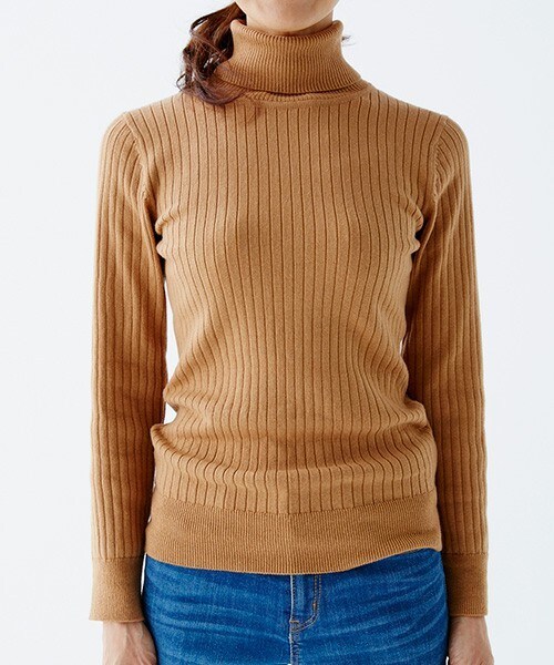 Bou Jeloud（ブージュルード）の「【AWカタログ掲載】ツインヒートリブタートル（ニット/セーター・レディース・オフホワイト/ブラック/ダークブルー/キャメル/ボルドー・FREE）」の13枚目の写真