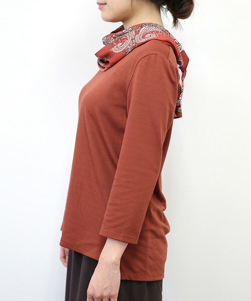 Bou Jeloud（ブージュルード）の「【AWカタログ掲載】4WAYパネルスカーフチュニック（Tシャツ/カットソー・レディース・ブルー/オレンジ・FREE）」の14枚目の写真