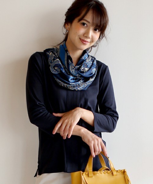 Bou Jeloud（ブージュルード）の「【AWカタログ掲載】4WAYパネルスカーフチュニック（Tシャツ/カットソー・レディース・ブルー/オレンジ・FREE）」の3枚目の写真