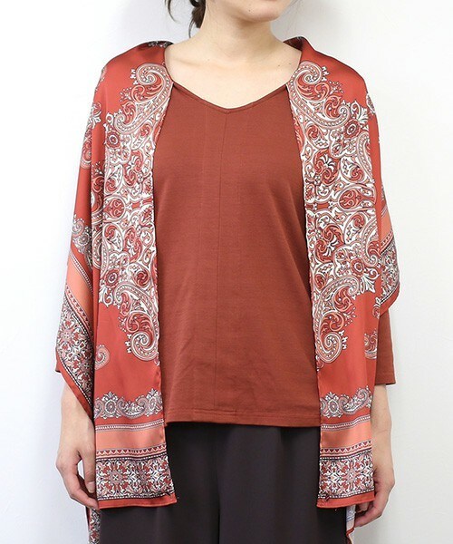 Bou Jeloud（ブージュルード）の「【AWカタログ掲載】4WAYパネルスカーフチュニック（Tシャツ/カットソー・レディース・ブルー/オレンジ・FREE）」の13枚目の写真