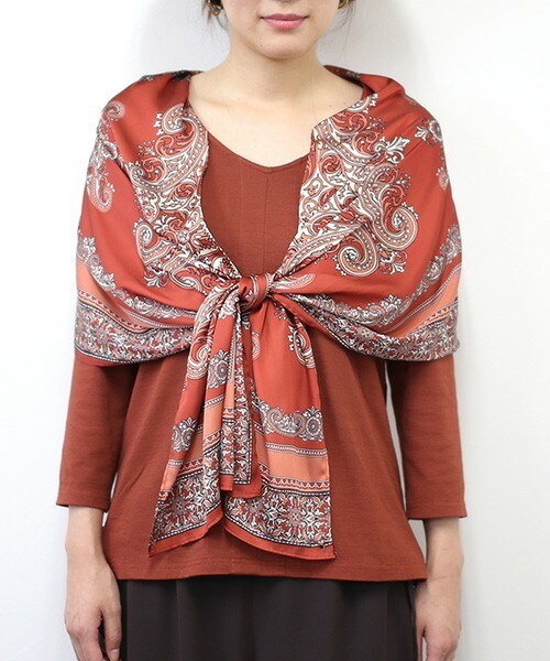 Bou Jeloud（ブージュルード）の「【AWカタログ掲載】4WAYパネルスカーフチュニック（Tシャツ/カットソー・レディース・ブルー/オレンジ・FREE）」の11枚目の写真