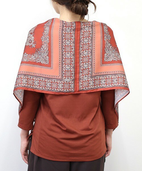 Bou Jeloud（ブージュルード）の「【AWカタログ掲載】4WAYパネルスカーフチュニック（Tシャツ/カットソー・レディース・ブルー/オレンジ・FREE）」の15枚目の写真