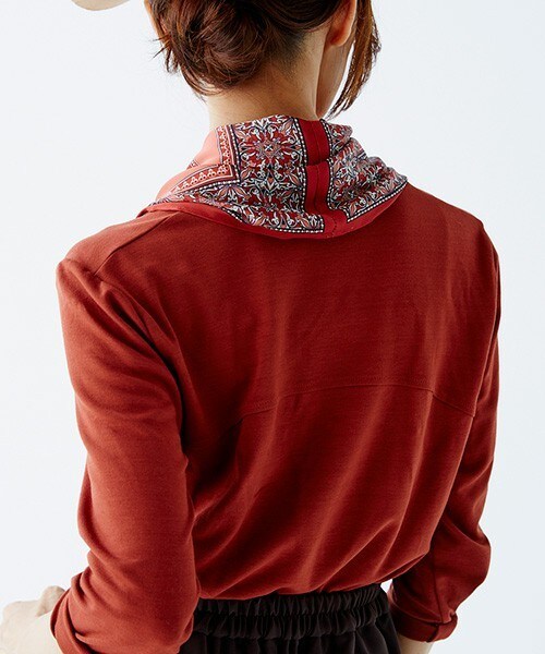 Bou Jeloud（ブージュルード）の「【AWカタログ掲載】4WAYパネルスカーフチュニック（Tシャツ/カットソー・レディース・ブルー/オレンジ・FREE）」の16枚目の写真