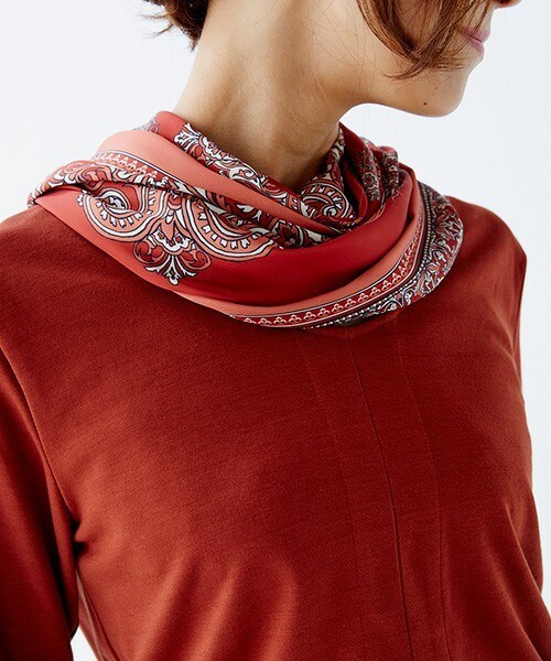 Bou Jeloud（ブージュルード）の「【AWカタログ掲載】4WAYパネルスカーフチュニック（Tシャツ/カットソー・レディース・ブルー/オレンジ・FREE）」の18枚目の写真