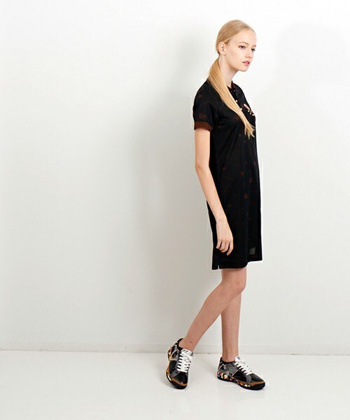 MARK&LONA ブラックポロワンピース MARK&LONA ブラックポロワンピース MARK & LONA ベルベットポロ