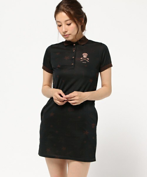 MARK&LONA ブラック ポロワンピース MARK & LONA（マークアンドロナ
