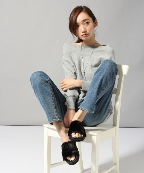 JEANASIS（ジーナシス）の「ファーサンダル（シューズ・ブラック()/ブラウン系その他()・M(23cm~23.5cm)/L(24cm~24.5cm)）」の5枚目の写真