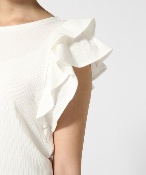 LOWRYS FARM（ローリーズファーム）の「テレコフリルプルオーバー（トップス・オフ/ボーダー/グレー/テラコッタ・M/L）」の9枚目の写真