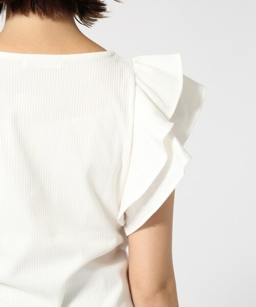 LOWRYS FARM（ローリーズファーム）の「テレコフリルプルオーバー（トップス・オフ/ボーダー/グレー/テラコッタ・M/L）」の12枚目の写真