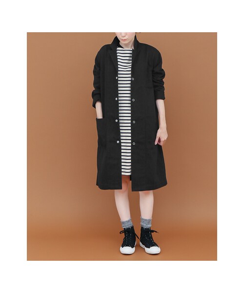 URBAN RESEARCH DOORS(アーバンリサーチドアーズ)の「FORK&SPOON French Work Coat(ジャケット/アウター・レディース・BEIGE/BLACK・1)」の3枚目の写真