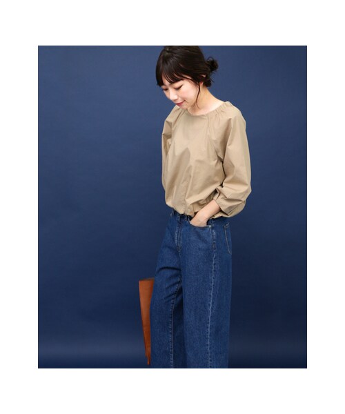 KBF（ケイビーエフ）の「KBF+ 裾バルーンブラウス（トップス・レディース・BEIGE/OFF/D.NAVY・one）」の12枚目の写真