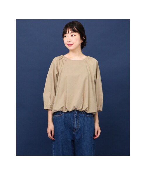 KBF（ケイビーエフ）の「KBF+ 裾バルーンブラウス（トップス・レディース・BEIGE/OFF/D.NAVY・one）」の14枚目の写真