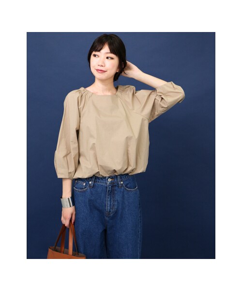 KBF（ケイビーエフ）の「KBF+ 裾バルーンブラウス（トップス・レディース・BEIGE/OFF/D.NAVY・one）」の11枚目の写真