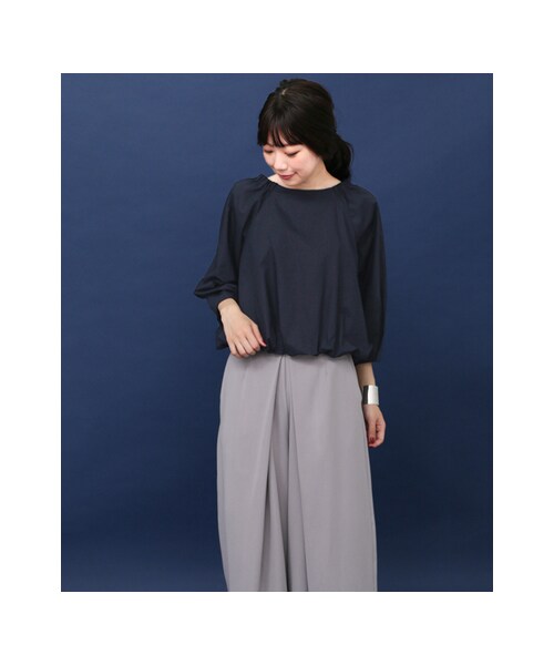 KBF（ケイビーエフ）の「KBF+ 裾バルーンブラウス（トップス・レディース・BEIGE/OFF/D.NAVY・one）」の9枚目の写真