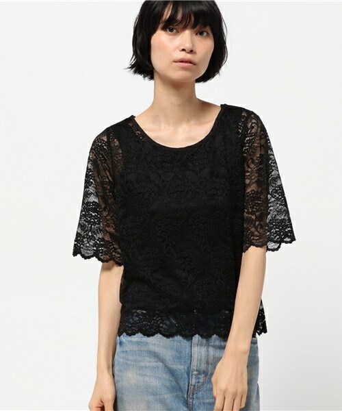 archives（アルシーヴ）の「レース地＋ボドレーアンサンブル（シャツ/ブラウス・レディース・オフホワイト/ブラック/ブラウン・MEDIUM）」の2枚目の写真