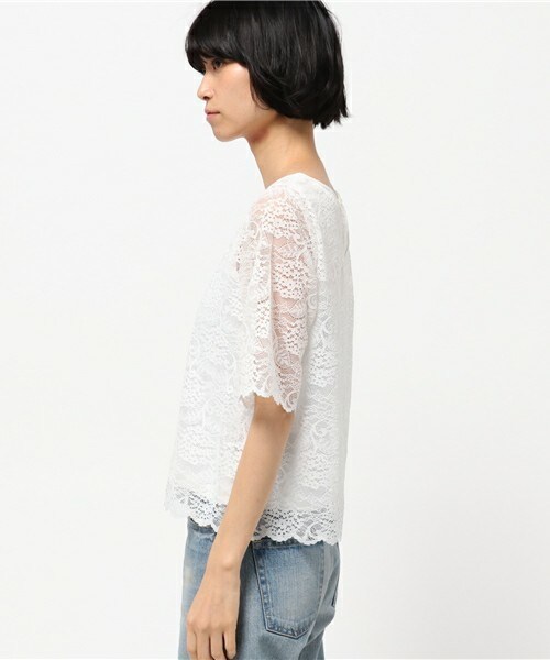 archives（アルシーヴ）の「レース地＋ボドレーアンサンブル（シャツ/ブラウス・レディース・オフホワイト/ブラック/ブラウン・MEDIUM）」の5枚目の写真