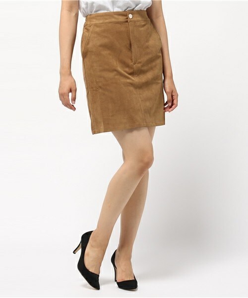 archives（アルシーヴ）の「フェイクスエード台形スカート（スカート・レディース・ベージュ/カーキ/キャメル/オレンジ・MEDIUM）」の3枚目の写真