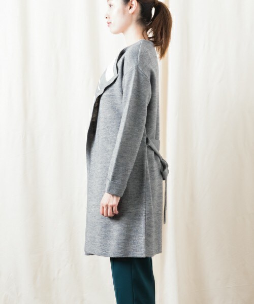 actuel(アクチュエル)の「ボーダーダブルフェイストッパー(その他アウター・レディース・グレー/ネイビー/ピンクベージュ・FREE)」の6枚目の写真