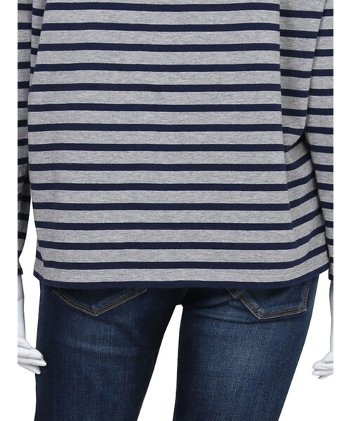 Ungrid（アングリッド）の「ドロップショルダーボーダーロングスリーブTee（トップス・レディース・ホワイト/グレー/ネイビー・F）」の12枚目の写真