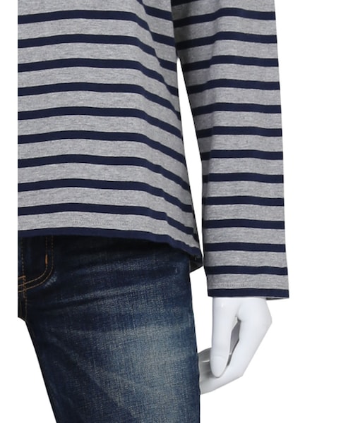 Ungrid（アングリッド）の「ドロップショルダーボーダーロングスリーブTee（トップス・レディース・ホワイト/グレー/ネイビー・F）」の11枚目の写真