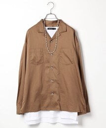 RAGEBLUE | サテンオープンカラーシャツ(トップス)