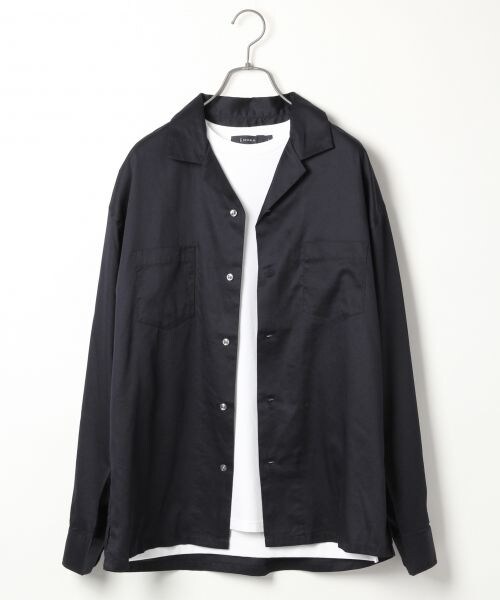 RAGEBLUE(レイジブルー)の「サテンオープンカラーシャツ(トップス・ワイン/キャメル/ネイビー・M/L)」の3枚目の写真