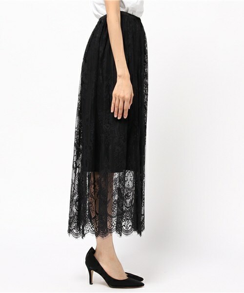 archives（アルシーヴ）の「レースシアーマキシスカート（スカート・レディース・オフホワイト/ブラック/ピンク・MEDIUM）」の5枚目の写真