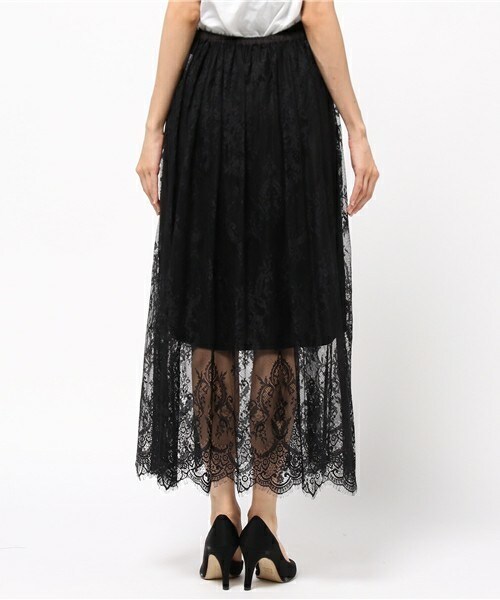 archives（アルシーヴ）の「レースシアーマキシスカート（スカート・レディース・オフホワイト/ブラック/ピンク・MEDIUM）」の6枚目の写真