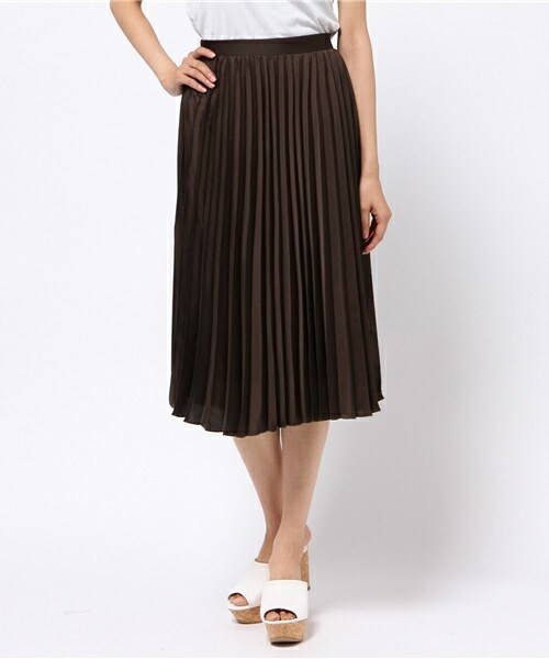 archives（アルシーヴ）の「ビンテージサテンプリーツスカート（スカート・レディース・ブラック/カーキ/ピンク/ワイン・MEDIUM）」の2枚目の写真