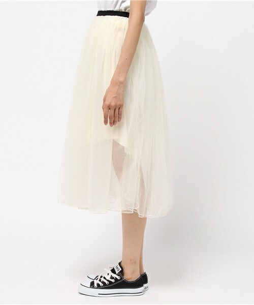 archives（アルシーヴ）の「チュールスカート（スカート・レディース・オフホワイト/ブラック/モカ/カーキ・MEDIUM）」の6枚目の写真