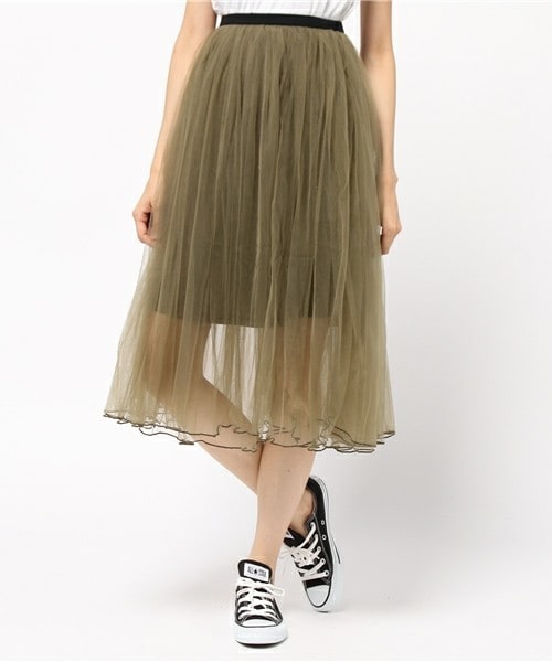 archives（アルシーヴ）の「チュールスカート（スカート・レディース・オフホワイト/ブラック/モカ/カーキ・MEDIUM）」の4枚目の写真