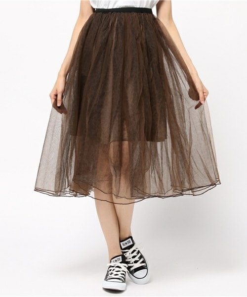 archives（アルシーヴ）の「チュールスカート（スカート・レディース・オフホワイト/ブラック/モカ/カーキ・MEDIUM）」の3枚目の写真