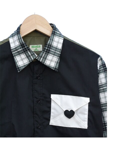 NIRAME.CO（ニラメッコ）の「ラブレターしゃつ  カーキチェック（シャツ/ブラウス・メンズ・その他）」の8枚目の写真
