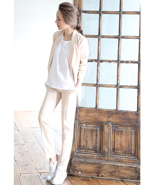 Rocotta by MOERY（ロコッタ）の「Rocotta(ロコッタ) サマーセンタープレスパンツ（スラックス・レディース・スモーキーピンク/ペールグレー・S/M）」の13枚目の写真