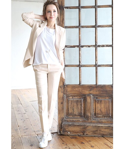 Rocotta by MOERY（ロコッタ）の「Rocotta(ロコッタ) サマーセンタープレスパンツ（スラックス・レディース・スモーキーピンク/ペールグレー・S/M）」の15枚目の写真