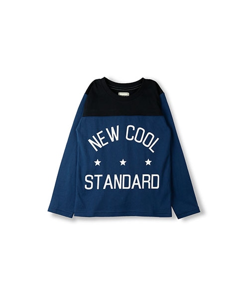 BRANSHES（ブランシェス）の「切り替えロゴ長袖Tシャツ（Tシャツ/カットソー・キッズ・オフホワイト/ネイビーブルー・80～150）」の2枚目の写真