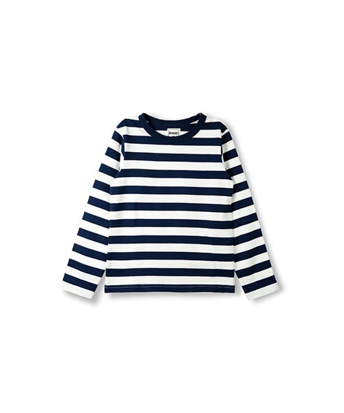 BRANSHES(ブランシェス)の「ボーダー長袖Tシャツ(Tシャツ/カットソー・キッズ・ネイビーブルー/ブラック・80~150)」の1枚目の写真