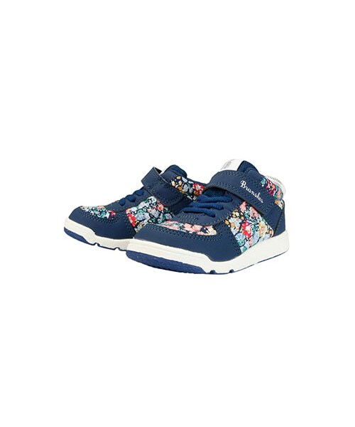 BRANSHES（ブランシェス）の「IFMEコラボ花柄ミッドカットシューズ（スニーカー・キッズ・ネイビーブルー/グレー・14-19）」の2枚目の写真