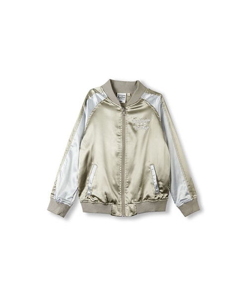 RADCHAP（ラッドチャップ）の「配色切替えスカジャン（その他アウター・キッズ・ブルー/カーキ・90～140）」の2枚目の写真