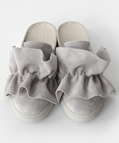 DHOLIC(ディーホリック)の「ラッフルフラットサボ(その他シューズ・レディース・グレー/ディープスカイブルー/ピンク/ブラック・S(225~230)/M(235~240)/L(245~250))」の1枚目の写真