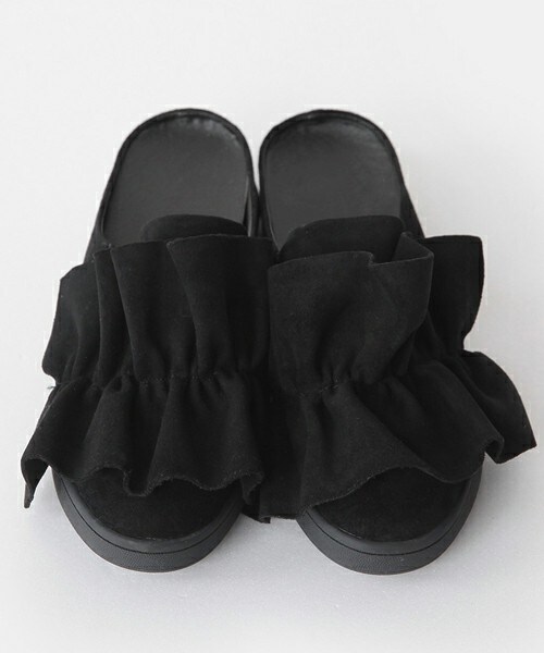 DHOLIC(ディーホリック)の「ラッフルフラットサボ(その他シューズ・レディース・グレー/ディープスカイブルー/ピンク/ブラック・S(225~230)/M(235~240)/L(245~250))」の2枚目の写真