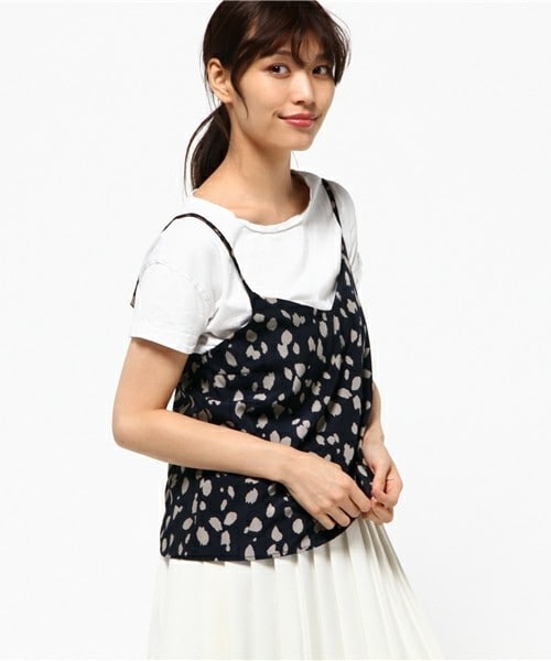 archives（アルシーヴ）の「レオパード見えキャミ（シャツ/ブラウス・レディース・オフホワイト/ネイビー・MEDIUM）」の2枚目の写真