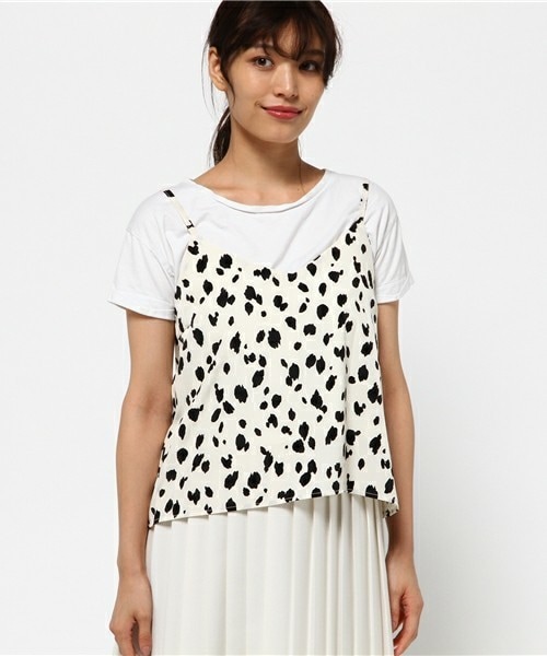 archives（アルシーヴ）の「レオパード見えキャミ（シャツ/ブラウス・レディース・オフホワイト/ネイビー・MEDIUM）」の3枚目の写真