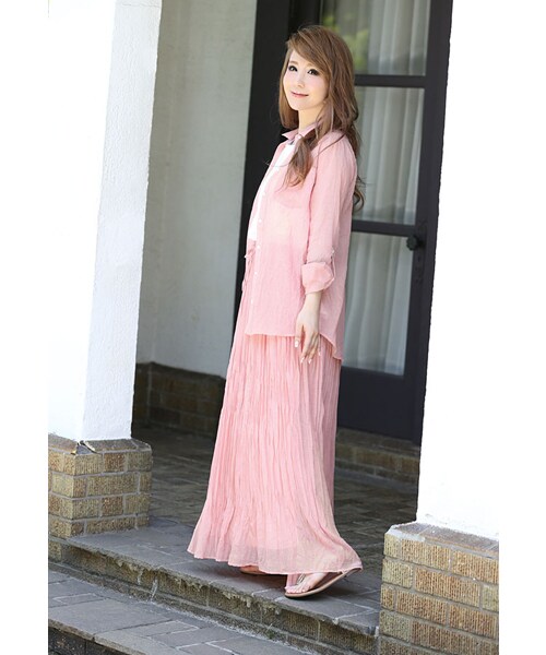 Rocotta by MOERY（ロコッタ）の「Rocotta(ロコッタ) ガーゼセットアップ（セットアップ・レディース・ホワイト/フェアリーピンク/デニムブルー・FREE）」の14枚目の写真