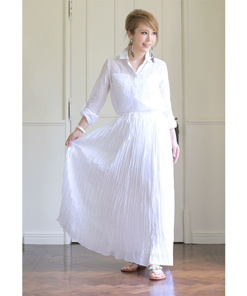 Rocotta by MOERY（ロコッタ）の「Rocotta(ロコッタ) ガーゼセットアップ（セットアップ・レディース・ホワイト/フェアリーピンク/デニムブルー・FREE）」の6枚目の写真