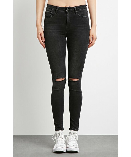 FOREVER 21（フォーエバー トゥエンティーワン）の「FOREVER 21 Sculpted High-Rise Skinny Jeans（デニムパンツ・レディース・Black・24/25/26/27/28/29/30/31）」の2枚目の写真