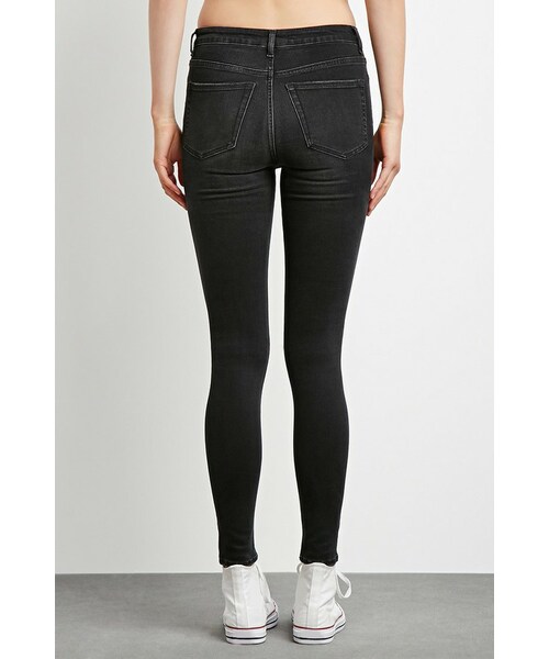 FOREVER 21（フォーエバー トゥエンティーワン）の「FOREVER 21 Sculpted High-Rise Skinny Jeans（デニムパンツ・レディース・Black・24/25/26/27/28/29/30/31）」の3枚目の写真