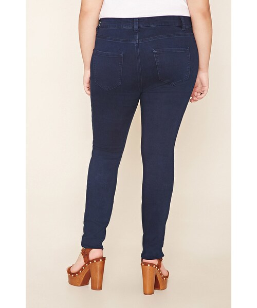 FOREVER 21(フォーエバー トゥエンティーワン)の「FOREVER 21+ Plus Size Skinny Jeans(デニムパンツ・レディース・Black/Blue・12/14/16/18/20)」の4枚目の写真