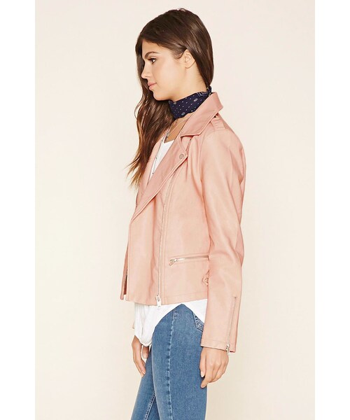FOREVER 21（フォーエバー トゥエンティーワン）の「FOREVER 21 Faux Leather Moto Jacket（ライダースジャケット・レディース・Black/Pink/Green・S/M/L）」の17枚目の写真