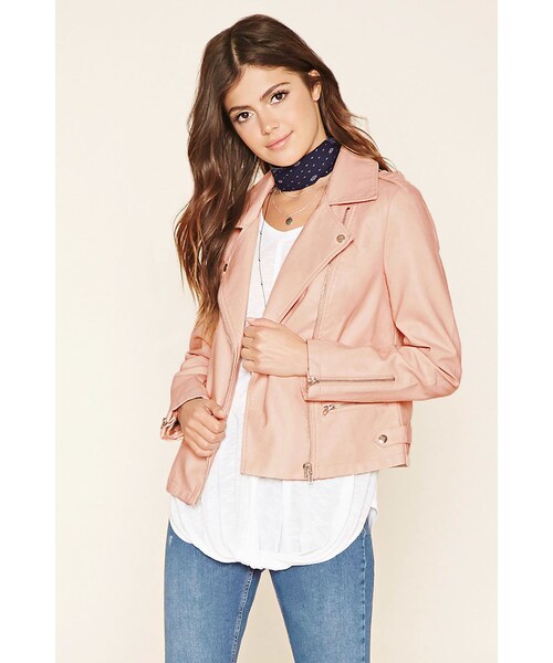 FOREVER 21（フォーエバー トゥエンティーワン）の「FOREVER 21 Faux Leather Moto Jacket（ライダースジャケット・レディース・Black/Pink/Green・S/M/L）」の20枚目の写真